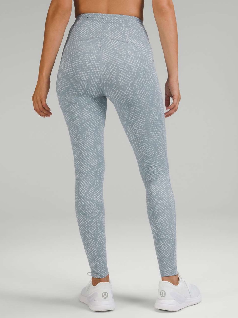 High-Rise Printed Performance Leggings - Light Blue/Grey